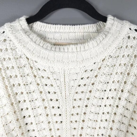 NWT ELIE. ELIE TAHARI Eyelet Knit Pullover Sweater Ivory‎ 100% Cotton Size LARGE - Picture 12 of 15
